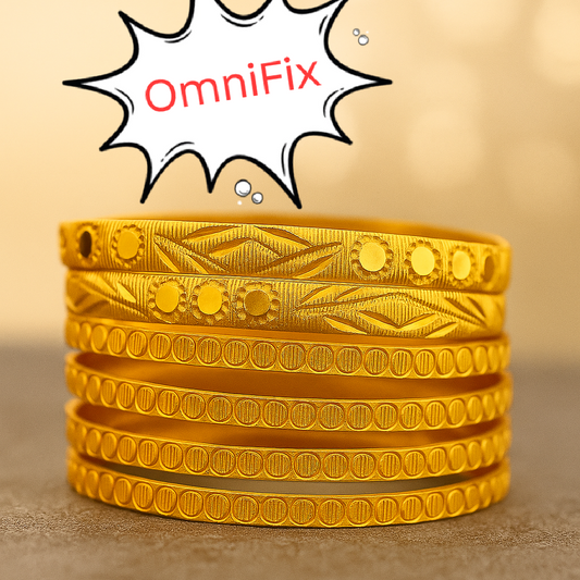 OmniFix® Indian Gold Color 6 Bangles Set