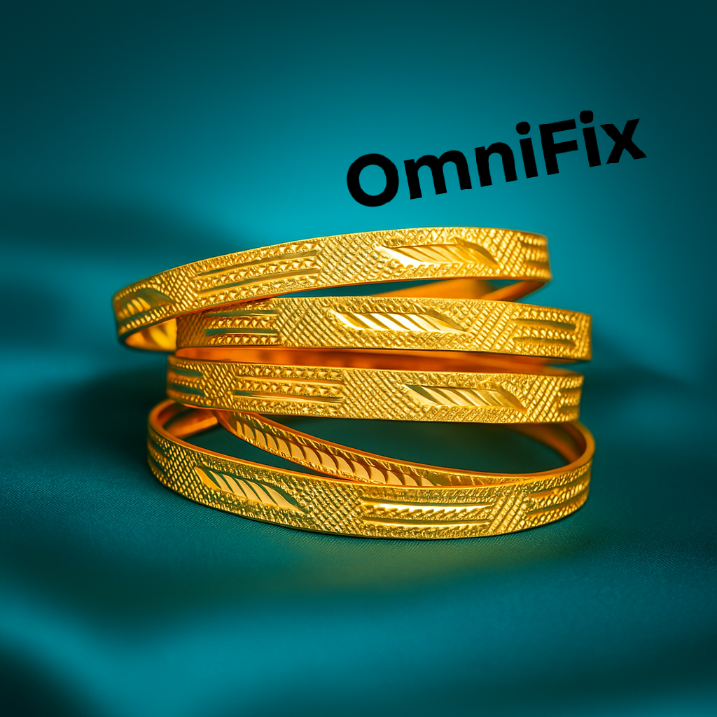 OmniFix® Indian Gold Color 4 Bangles Set