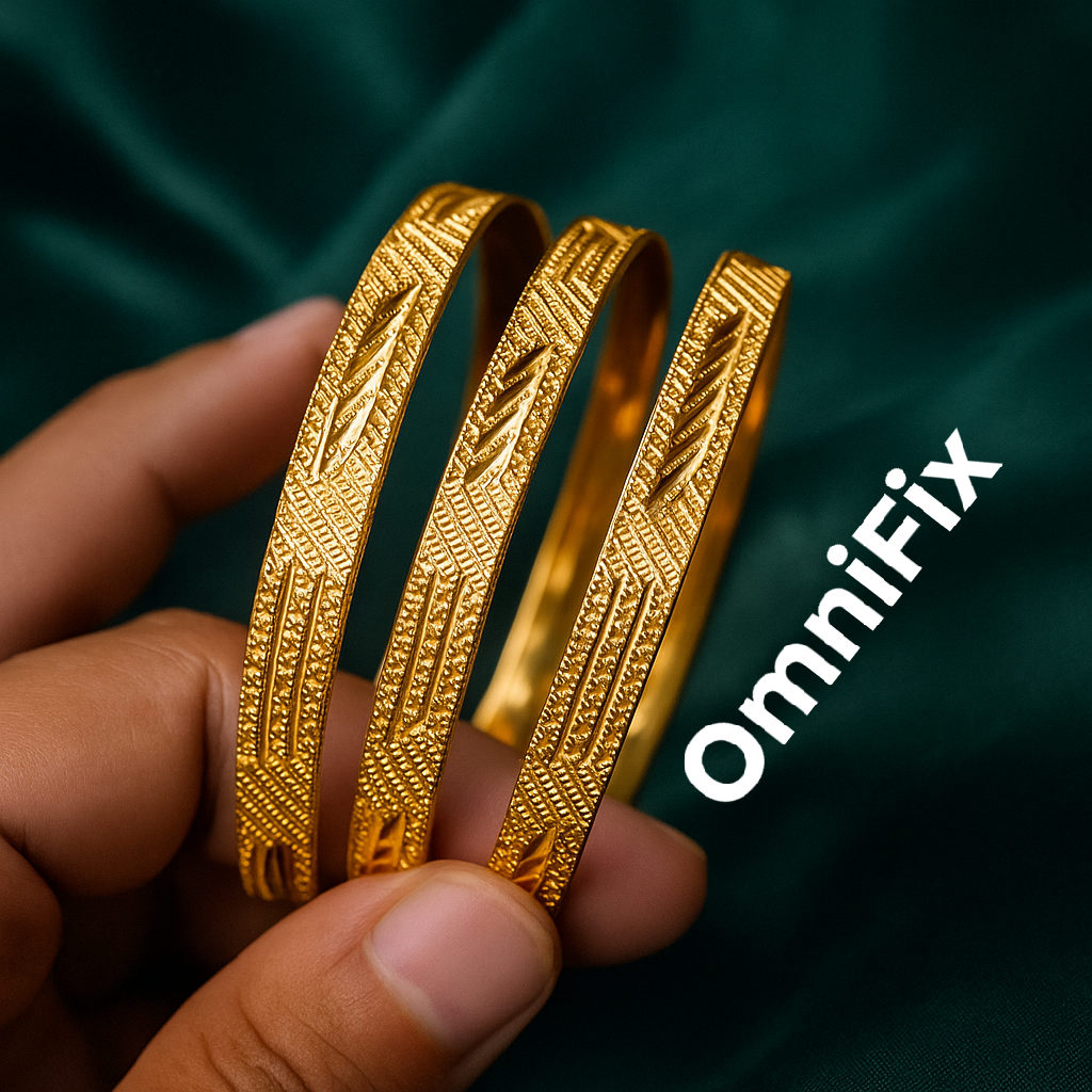 OmniFix® Indian Gold Color 4 Bangles Set
