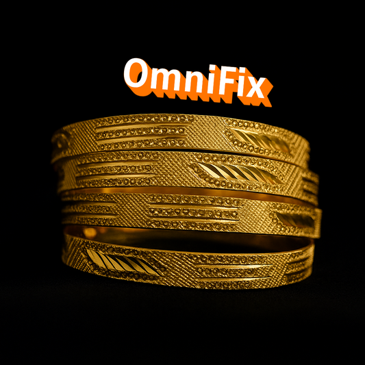 OmniFix® Indian Gold Color 4 Bangles Set