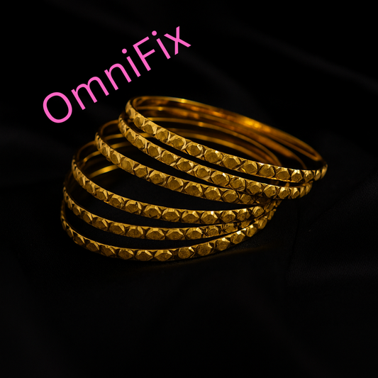 OmniFix® Indian Gold Color 8 Bangles Set