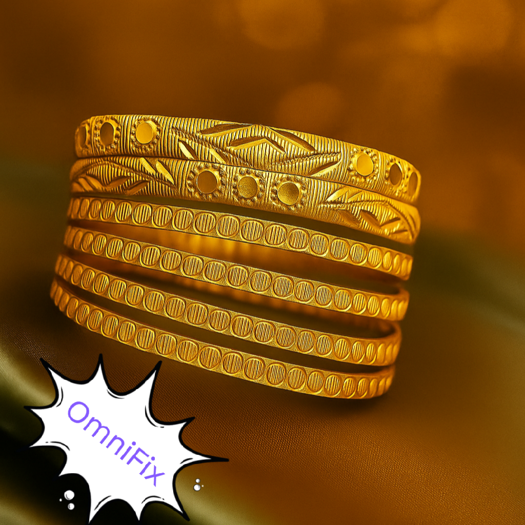 OmniFix® Indian Gold Color 6 Bangles Set