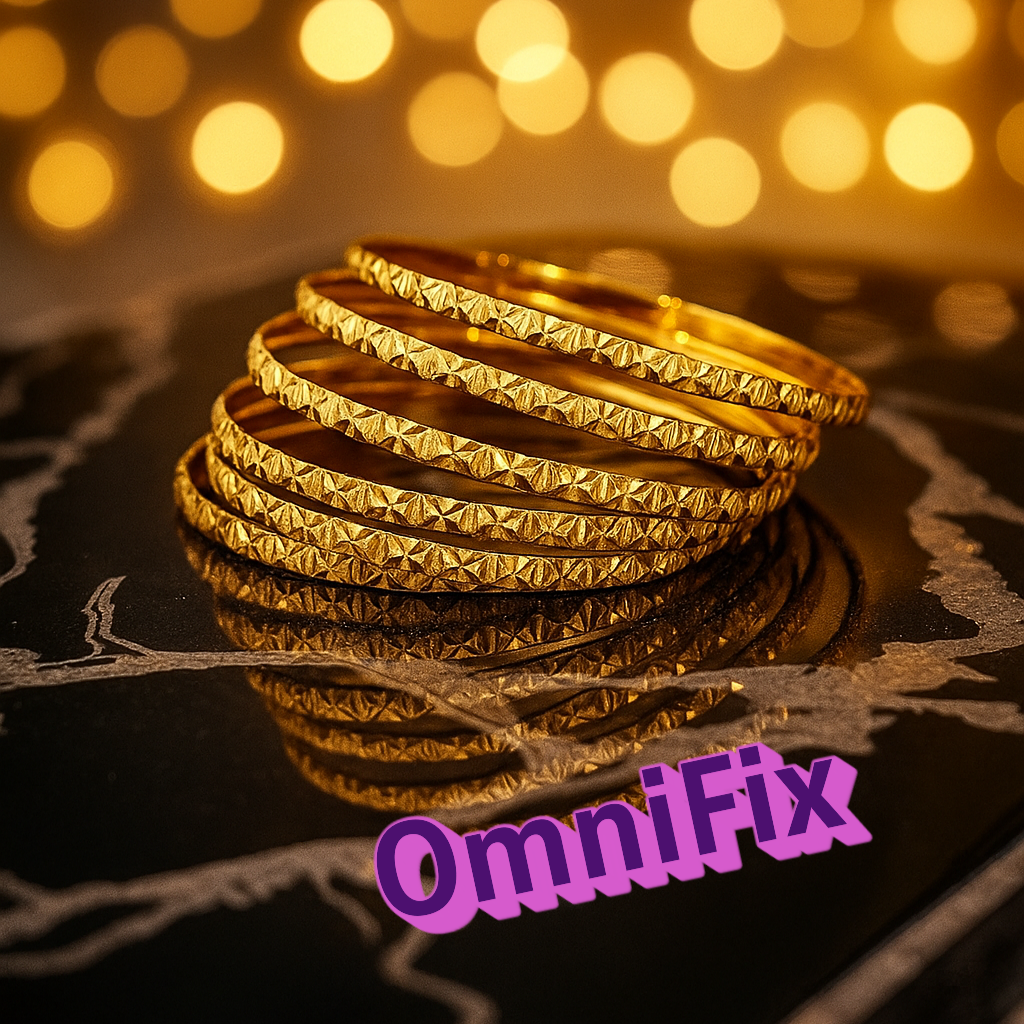 OmniFix® Indian Gold Color 8 Bangles Set