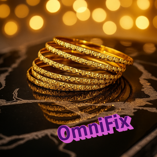 OmniFix® Indian Gold Color 8 Bangles Set
