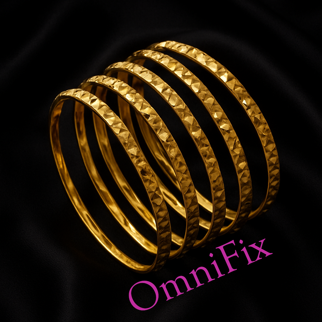 OmniFix® Indian Gold Color 8 Bangles Set