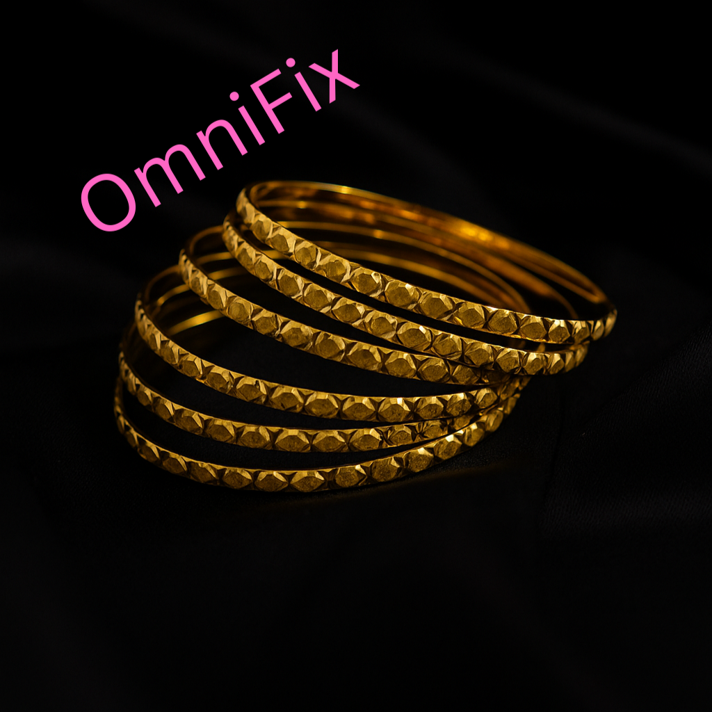 OmniFix® Indian Gold Color 8 Bangles Set